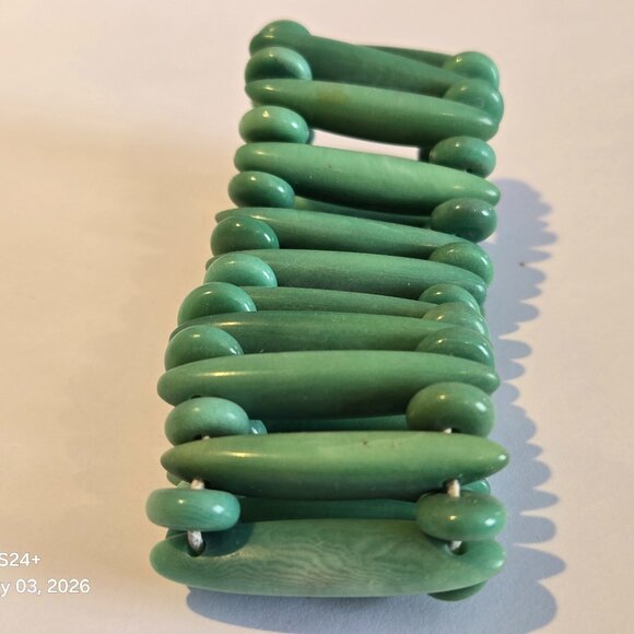 Vintage Rondelle Czech Glass Beaded Bracelet - Picture 2 of 5